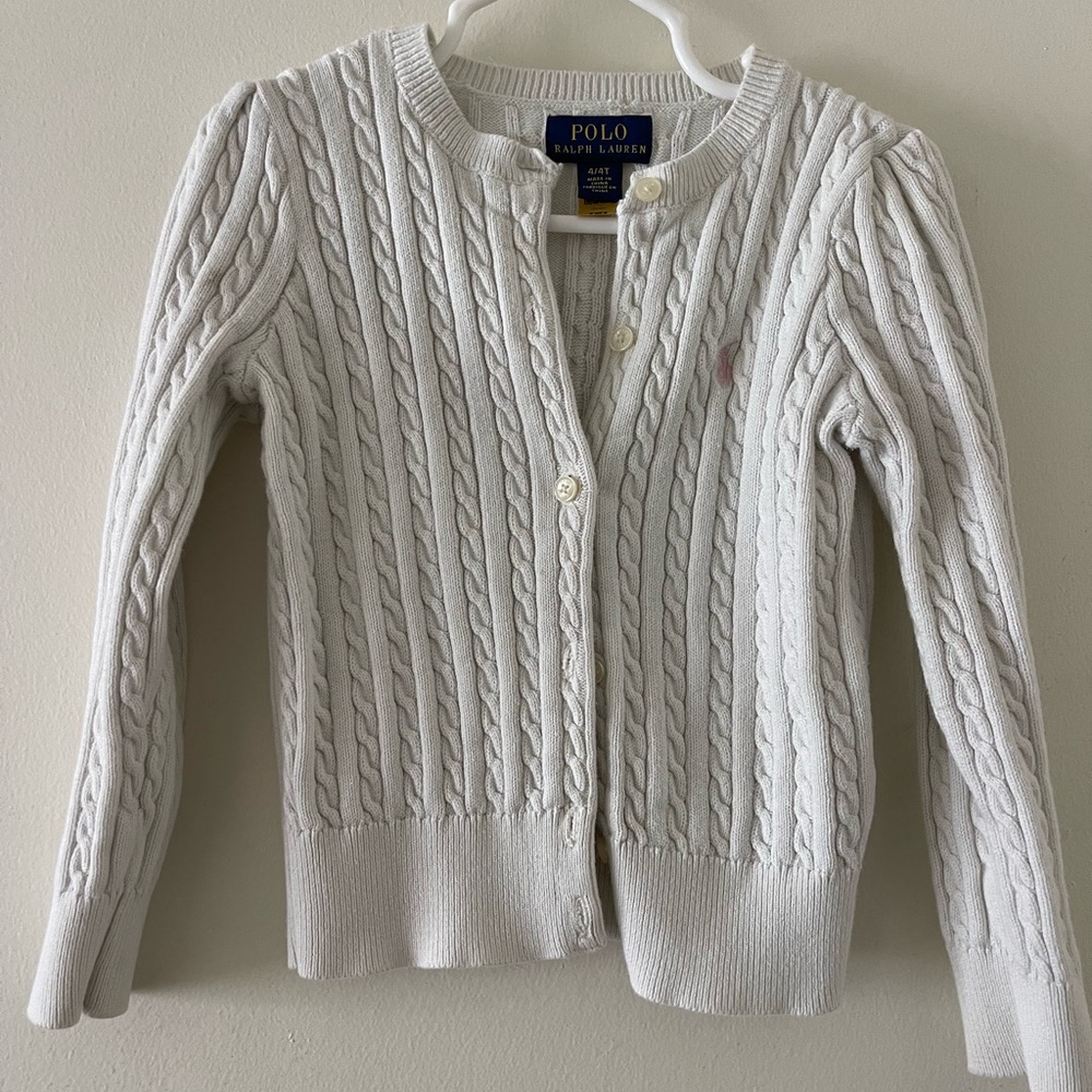 Polo by Ralph Lauren White Cable Knit Sweater